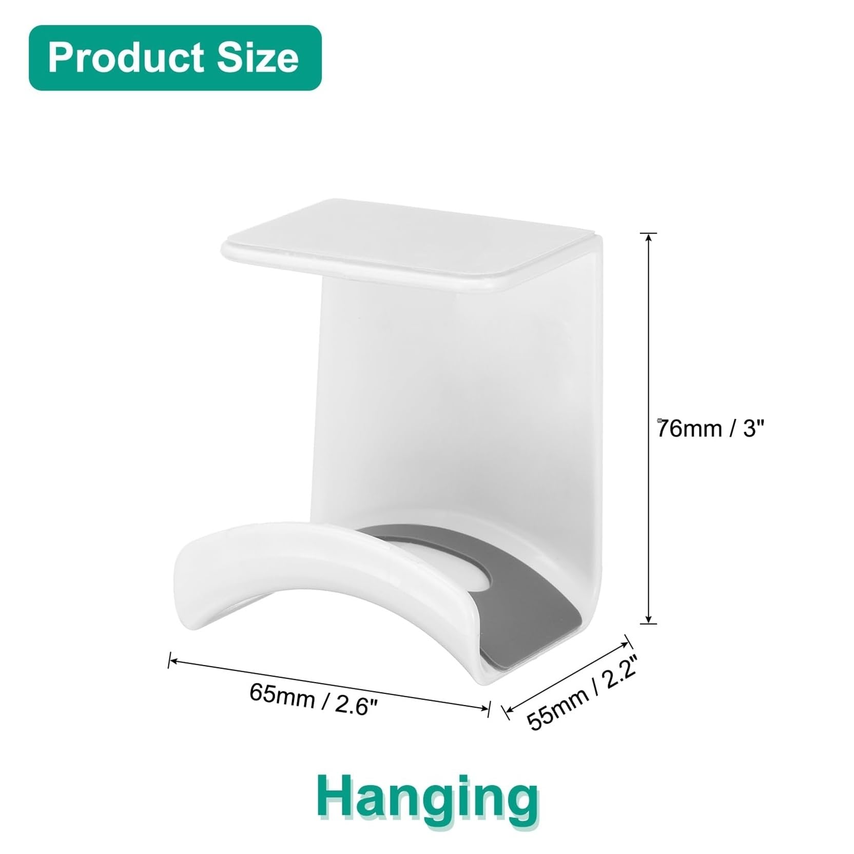 Headphone Stand, Premium ABS Headset Holder Sticky Headphone Holder Hook Mount Earphone Hanger Hook Under Desk for Gaming Controller PC Head Set Cables,White