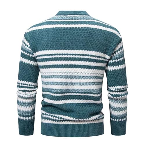 Muscularfit Knit Sweater for Men Striped Long Sleeve Crewneck Lightweight Knitted Sweaters Slim Fit Causal Pullover Sweater2