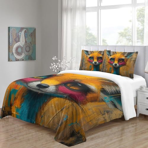 Housse de couette renard 3D en microfibre douce anti-transpiration - 5