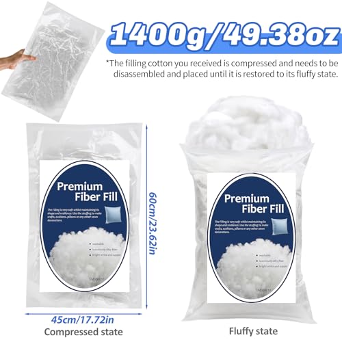 Image of Bupete 3lb /49oz Polyfill Stuffing, (1.8oz~4.18lb) Pillow Stuffing