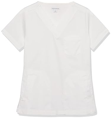 Amazon Essentials Women's Classic Fit V-Neck Short Sleeve Scrub Top (Available in Plus Size)
