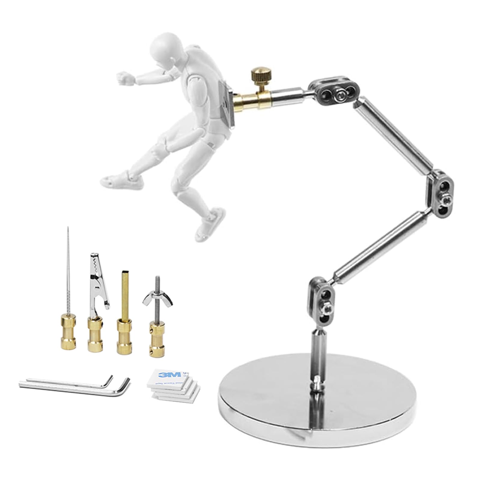 GQQSXZNTD Stop Motion Armature Kits, Stop Motion Animation Rigging and Winder, DIY Stop Motion Armature Kit with 6 Connectors Stainless Steel Rig Arm Support Your Figures's Movement