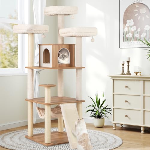 Árbol para gatos moderno alto de 68 pulgadas para interior miniatura 2