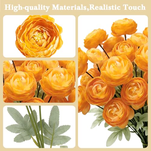 MERRI GLOW Artificial Silk Peony Fake Flowers,6PCS Artificial Faux Peonies Bulbs with 24 Silk Heads for Indoor Outdoor DIY Bouquets Wedding Centerpieces Home Decoration — view 6