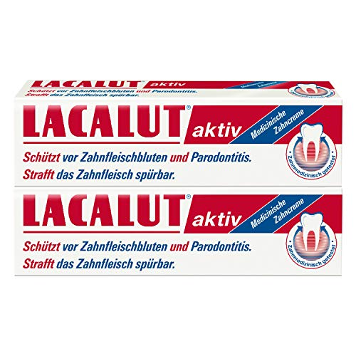 LACALUT AKTIV ZAHNCREME, 100ml Zahnpasta, sofort spürbare Straffung und Festigung des Zahnfleischs, effektive Zahnpflege & Zahnfleischpflege, 2 x 100ml LACALUT AKTIV ZAHNCREME, 100ml Zahnpasta, sofort spürbare Straffung und Festigung des Zahnfleischs, effektive Zahnpflege & Zahnfleischpflege, 2 x 100ml