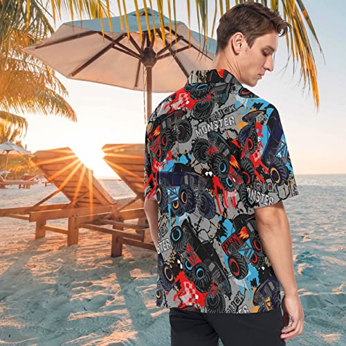 visesunny Stylish Men's Hawaiian Print Button Down Short Sleeve Shirt Funny Tropical Floral Casual Beach Shirts Gift3