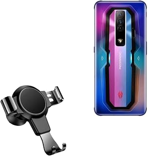 BoxWave Car Mount Compatible with RedMagic 7 - X-Switch Car Mount, Air Vent Mounted Holder Simple Minimal - Jet Black