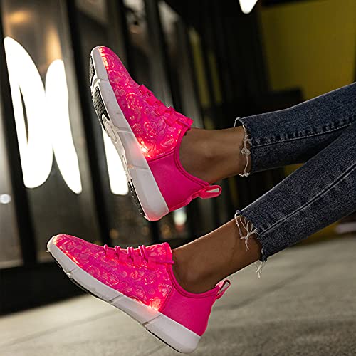 Image of LED Fiber Optic Shoes Light Up Sneakers for Women Men Luminous Trainers Flashing Sneakers for Festivals, Christmas, Halloween, New Year Party with USB Charging, White