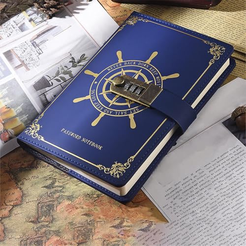 Carnet de notes journal en cuir avec fermeture codée pour adulte - 7
