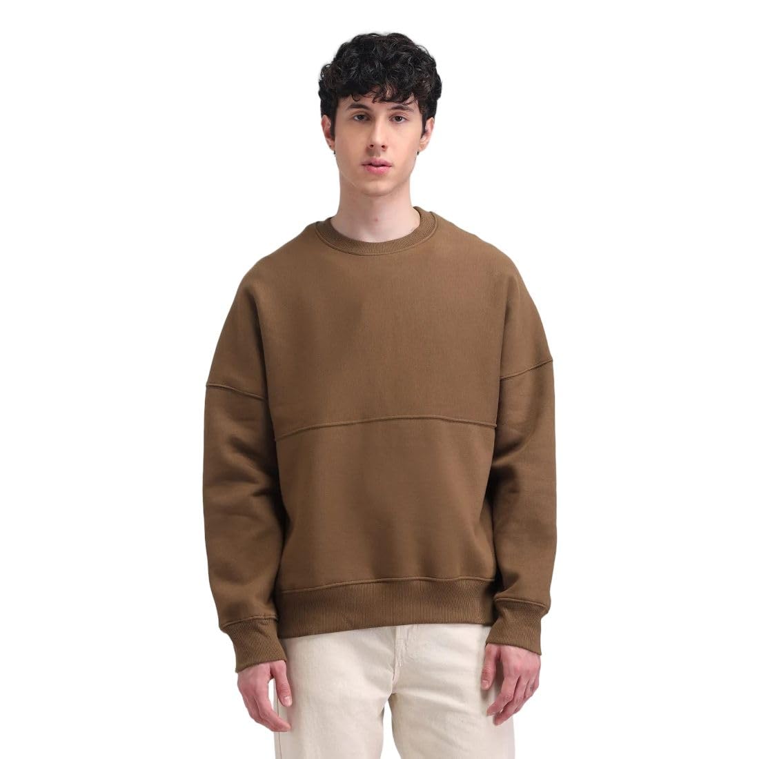 flying machine Men's Oversized Fit Sweatshirt| Solid-picture-31