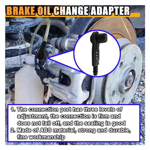 5PCS Car Oil Bleeder Pump Exchange Adapter, Brake Oil Changer Connectors, Brake Fluid Replace Tools, Quick Exchange Connector Tool Suction Pipe Joint Accessories for Car Truck Vehicles (Black)
