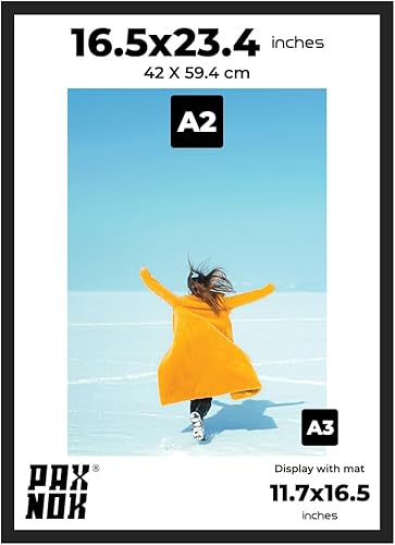 Miniatura 5 de Marco de 18 x 24 pulgadas, opciones de visualización vertical y horizontal, marco de fotos negro, plexiglás premium y marco de póster delgado. Ideal