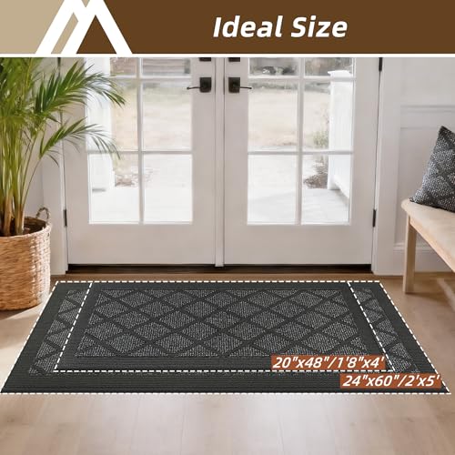 COSY HOMEER Non-Slip Door Mat 20"x48",Entryway Rugs Low Profile,Dark Grey use - image 5