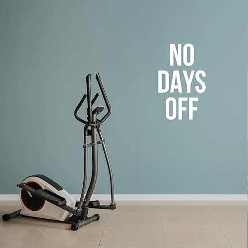 Calcomanía de vinilo para pared, sin días libres, 27 x 17 pulgadas, calcomanía motivacional de moda positiva y saludable para oficina, gimnasio,