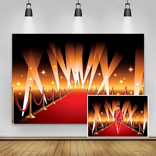 Renaiss 3x2m Alfombra roja Iluminación Telón de Fondo Alfombra roja Evento Decoración Estrellas de Cine Fotografía Fondo Niños Adultos Fiesta de cumpleaños Decoración Vinilo Foto Video Props