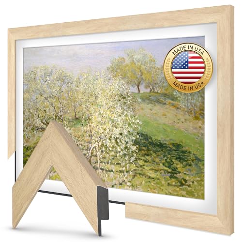 Museum Maple 3' Color Chip Slim Deco TV Frame (32',43',50',55',65',75',85') Compatible ONLY with Samsung The Frame and Pro TVs (Fits 2021-2026, LS03A,LS03B,LS03C,LS03D,LS03FA,LS03FW)