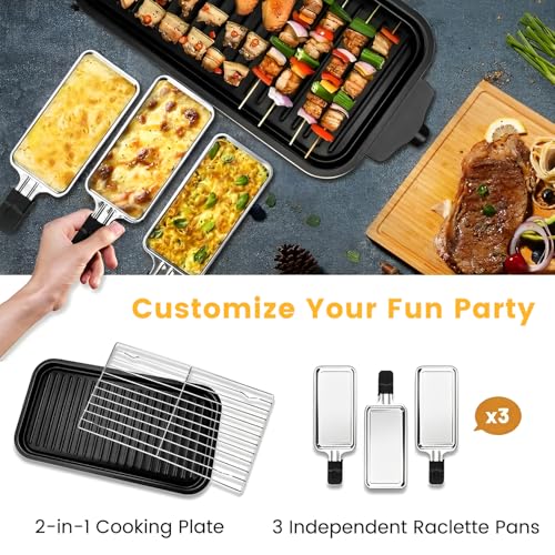 YOHAWJAN Electric Indoor Grill 1500W, YOHAWJAN 2 in 1 Smokeless Indoor Grills with Non-stick Removable Grill & Griddle Plate の商品画像 4