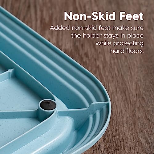Image of IRIS USA Pee Pad Holder for Dogs and Puppies, Potty Training Tray with Secured Latches, Non-Skid Feet, Leak Protection, Easy Clean Surface, Fits 28 inchx 34 inch Puppy Pads Size or Larger, Blue