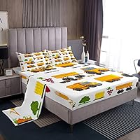 Set Biancheria Letto Bambini Con Camion E Escavatori - Microfibra Morbida - Foto 2