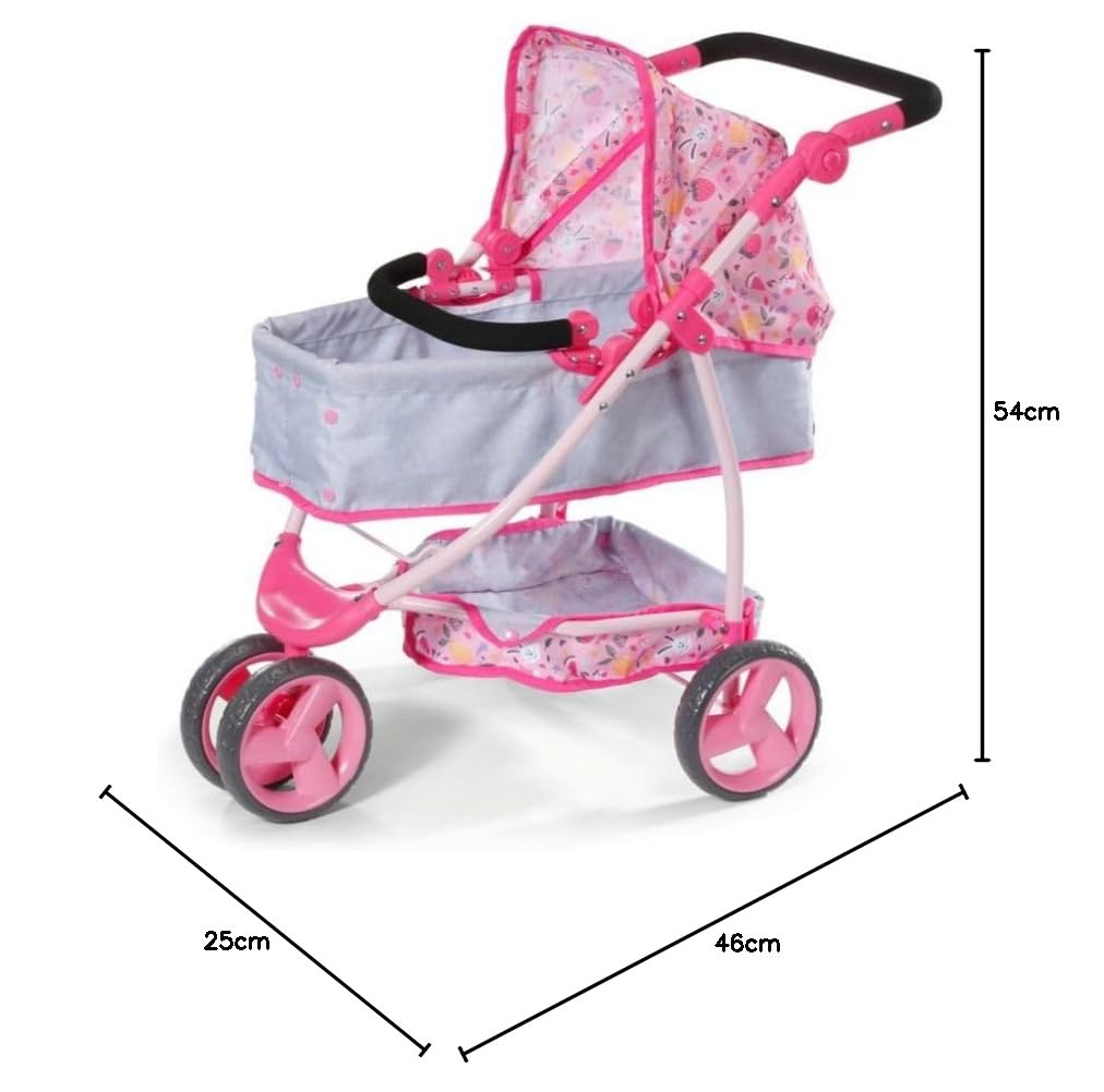 Baby Born Deluxe Puppenwagen, Puppenwagen mit Verstellbarer Liege-Fläche und Griff, 834145 Zapf Creation