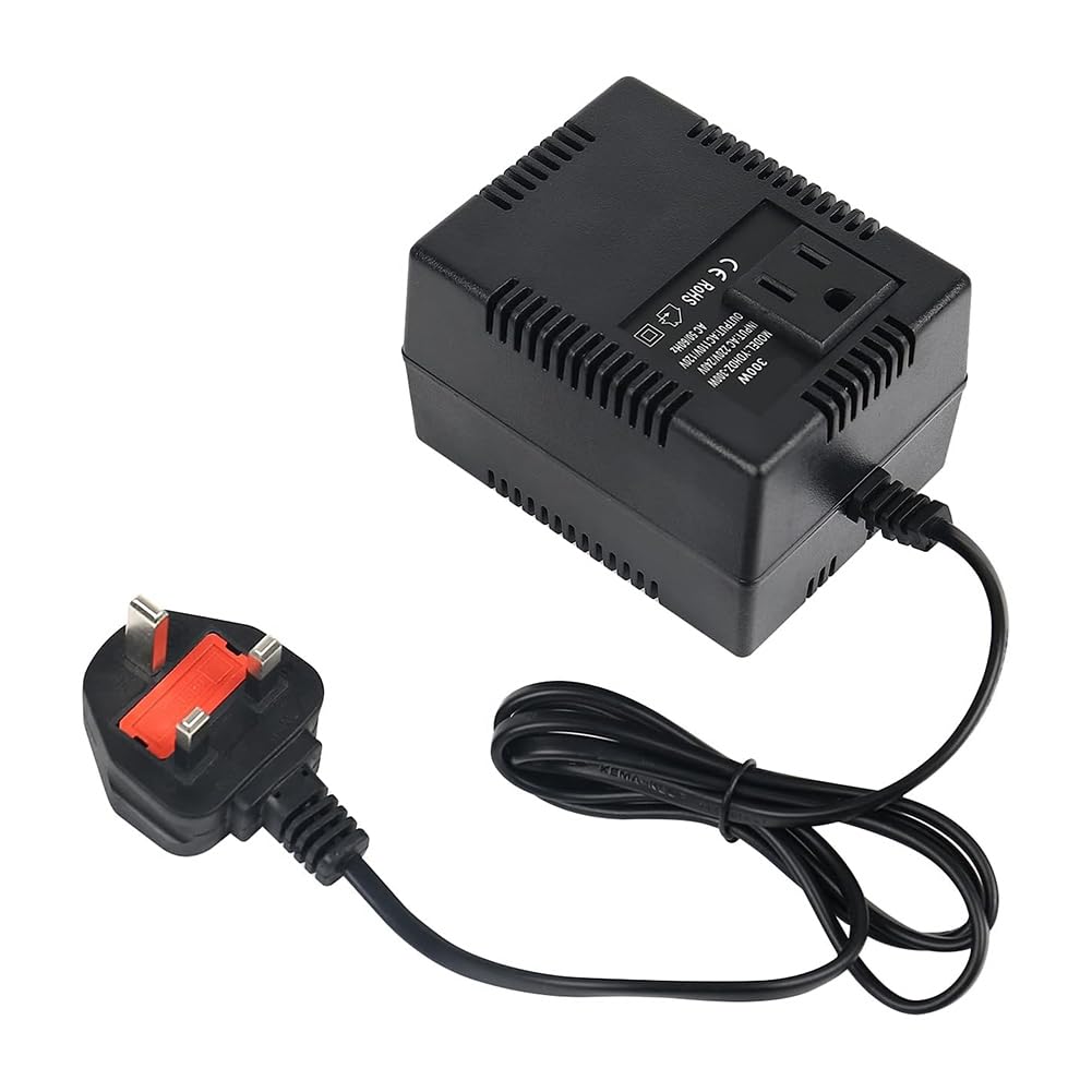 Ctrlzs 300W Thermal Protected Voltage Transformer, 220/240 To 110/120V, Intelligent Adapter Uk Plug
