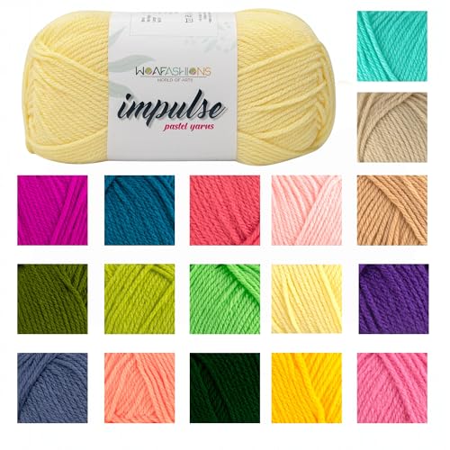 Image of WOAFashions Impulse Hand Knitting & Crochet Yarn, Premium Acrylic, 4 : Medium (Corn Field) (100gms / 3.5oz / 200mtr / 218yds)