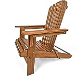 Sonnenstuhl Adirondack Akazienholz klappbar abgerundete Armlehnen Deckchair Liegestuhl Holzstuhl Gartenstuhl - 9