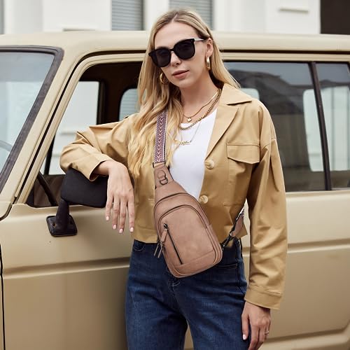 Image of CLUCI Crossbody Bags for Women Men,Leather Sling Bag Cross Body Backpack for Woman Gifts for Women Birthday Unique