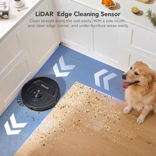 Smart Robot Vacuum and Mop Combo, 5500Pa Suction Power, LiDAR Mapping, Alexa & App Control, 120-Minute Runtime, Ideal for Pet Hair, Carpets, and Hard Floors (B20-3)