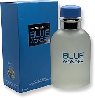 Blue Wonder For Men Eau de Parfum- 3.4 Fl Oz Fragrance - Top Notes: Grapefruit, Juniper and Bergamot