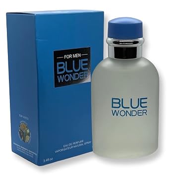 Blue Wonder For Men Eau de Parfum- 3.4 Fl Oz Fragrance - Top Notes Grapefruit, Juniper and Bergamot
