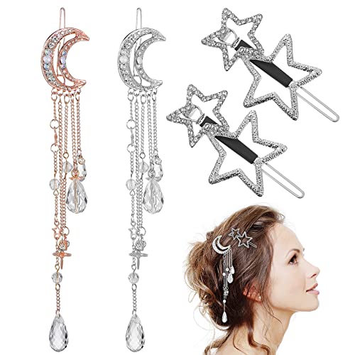 Pinzas para el pelo con estrellas y luna para lucir un peinado de fiesta