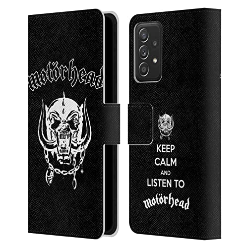 Étui portefeuille Motorhead en cuir premium pour Samsung Galaxy A53 5G avec finitions graphiques