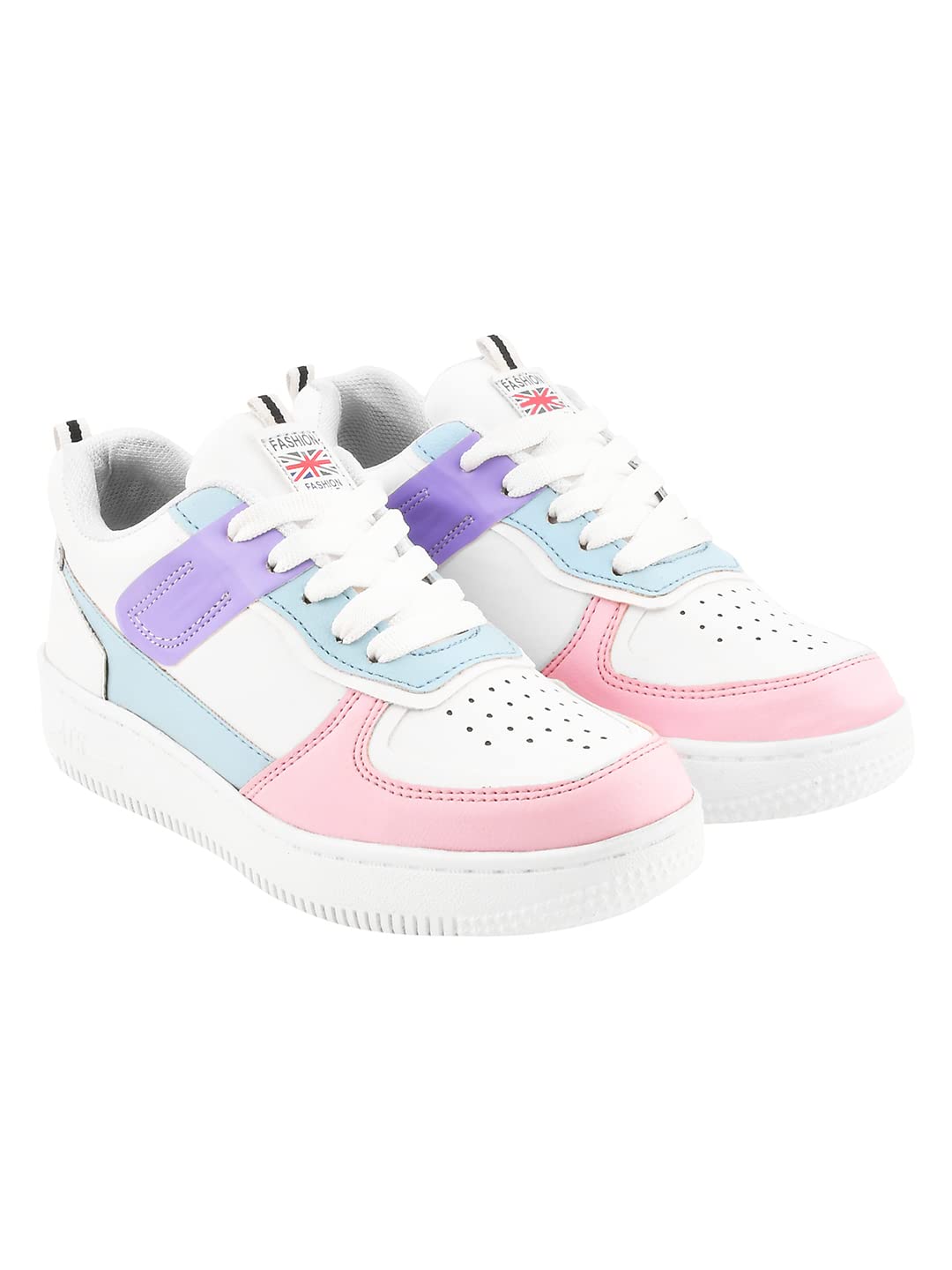 Shoetopia Women & Girls Casual Lace-Up Sneakers/Polo/Pink / UK8 (B0BFJ8C9WS) Amazon Price History, Amazon Price Tracker