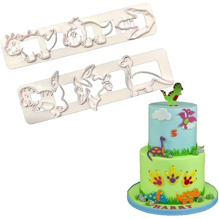 Ecosway Lot De 2 Emporte Pieces En Forme De Dinosaure En Relief Pour Decoration De Gateau Amazon Fr Cuisine Et Maison