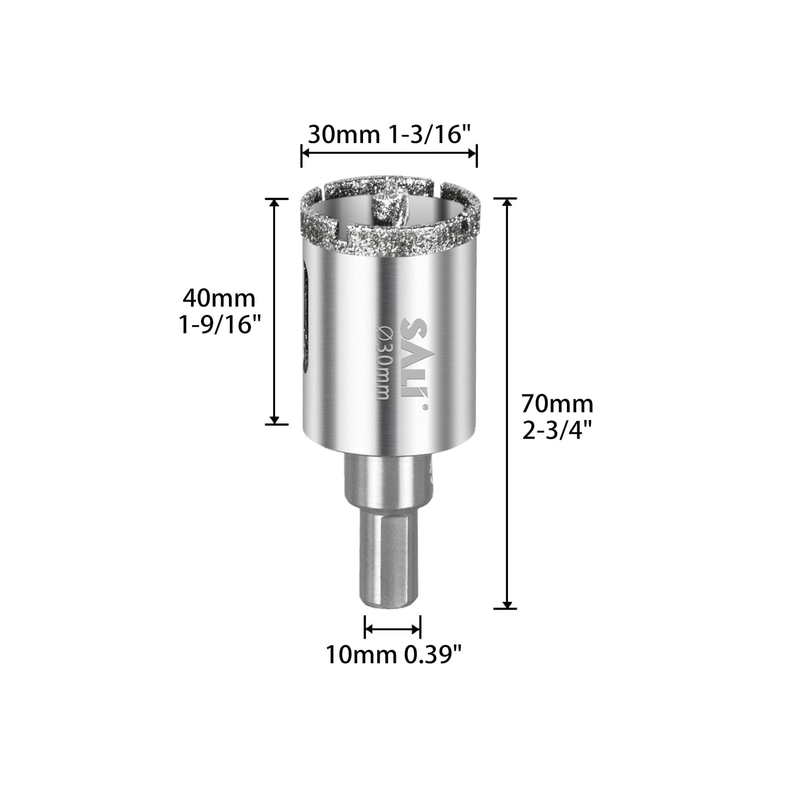 SALI Diamond Drill Bit 30 mm Diamond Hole Saw Drill with Center Guide Bit Glass Hole Saw Core Drill Bit for Glass/Tile/Ceramic/Marble/Limestone/Fiberglass/Porcelain Cutting - Image 2