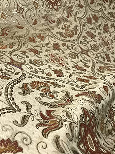 Luxurious Moroccan Jacquard Fabric for Upholstery and Home Décor – Elegant Golden-Rust Design, 54 Inches Wide, Sold by the Yard 3 Luxurious Moroccan Jacquard Fabric for Upholstery and Home Décor – Elegant Golden-Rust Design, 54 Inches Wide, Sold by the Yard - Image 2