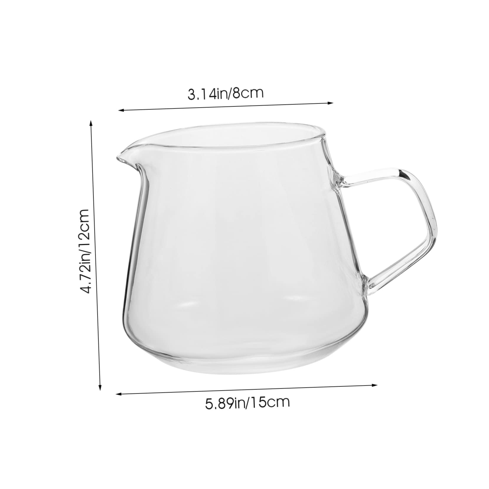 PRETYZOOM Glass Pitcher Coffee Maker 650ml Dispenser Cup Design for Home Shops Restaurants
