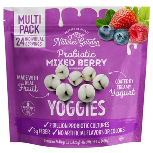 Nature's Garden Probiotic Mixed Berry Yoggies 21oz (30x0.7oz), Fruit Snacks