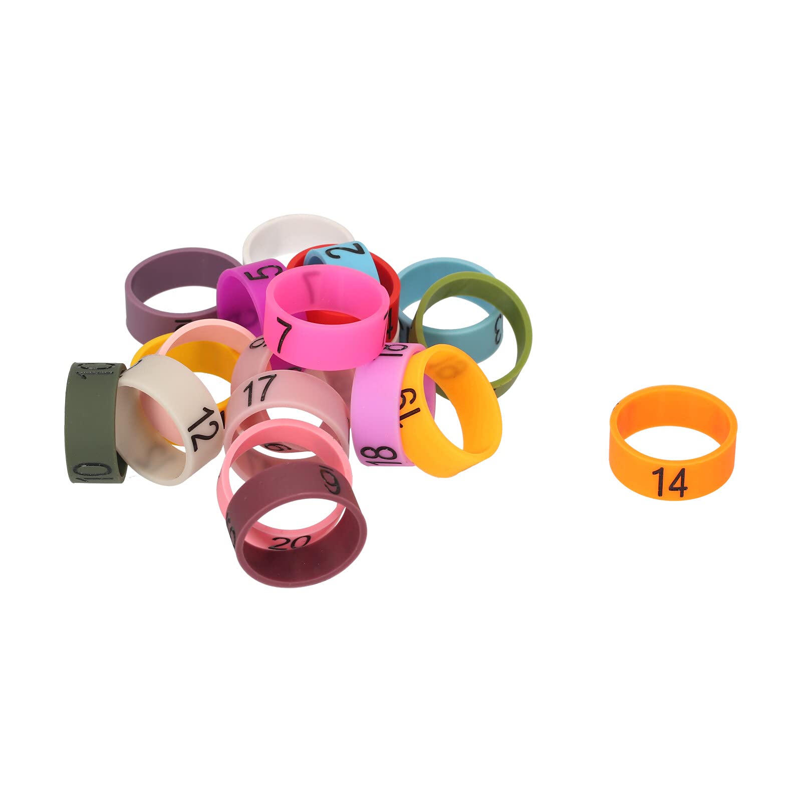 20 PCS Mikrofon Farbige ID-Ringe 20 Mehrfarbiger weicher Silikonring zum Unterscheiden verschiedener Mikrofone (zufällige Farbe),ID-Ring für Mikrofon