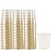 WELLIFE 200 PACK Gold Glitter Plastic Shot Glasses, 1 OZ Disposable Clear Party Cups, Premium Hard Plastic Shot Cups, Perfect Mini Container Ideal for Whisky and Any Food Sample