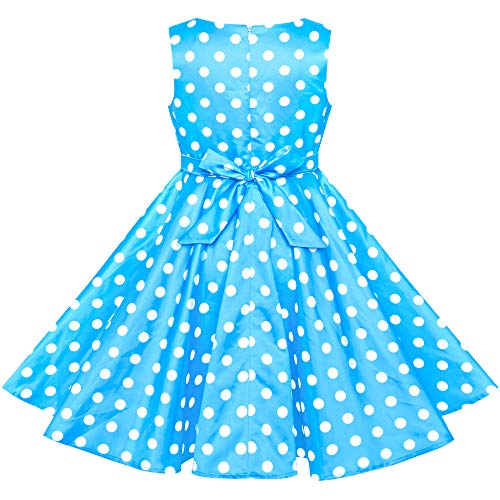 Vestito Bambina Blu Punto Swing Bambola Sorpresa