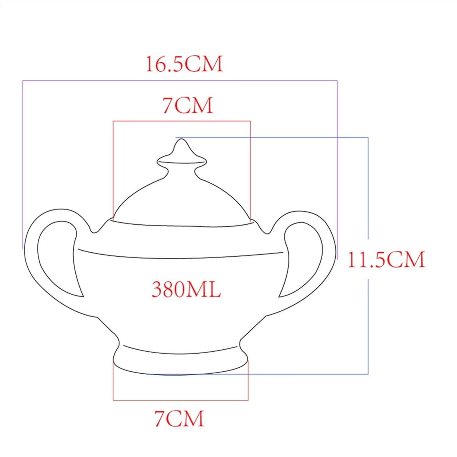 Pot de Sucre Céramique Sugar Bowl Sel Condiment Jars Outil de Cuisine Jar Ménage Ménage Vintage Bone Chine Bol à Sucre avec Couvercle Bol à Sucre