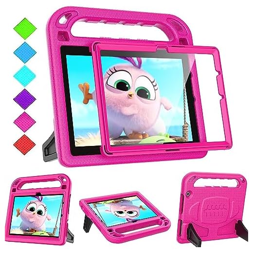 BMOUO Kids Case for Fire HD 10 & Fire HD 10 Plus Tablet (11th Generation, 2021 Release), with Screen Protector, Shockproof Handle Stand Kids Case for Amazon Fire HD 10 Tablet & Fire HD 10 Plus, Rose