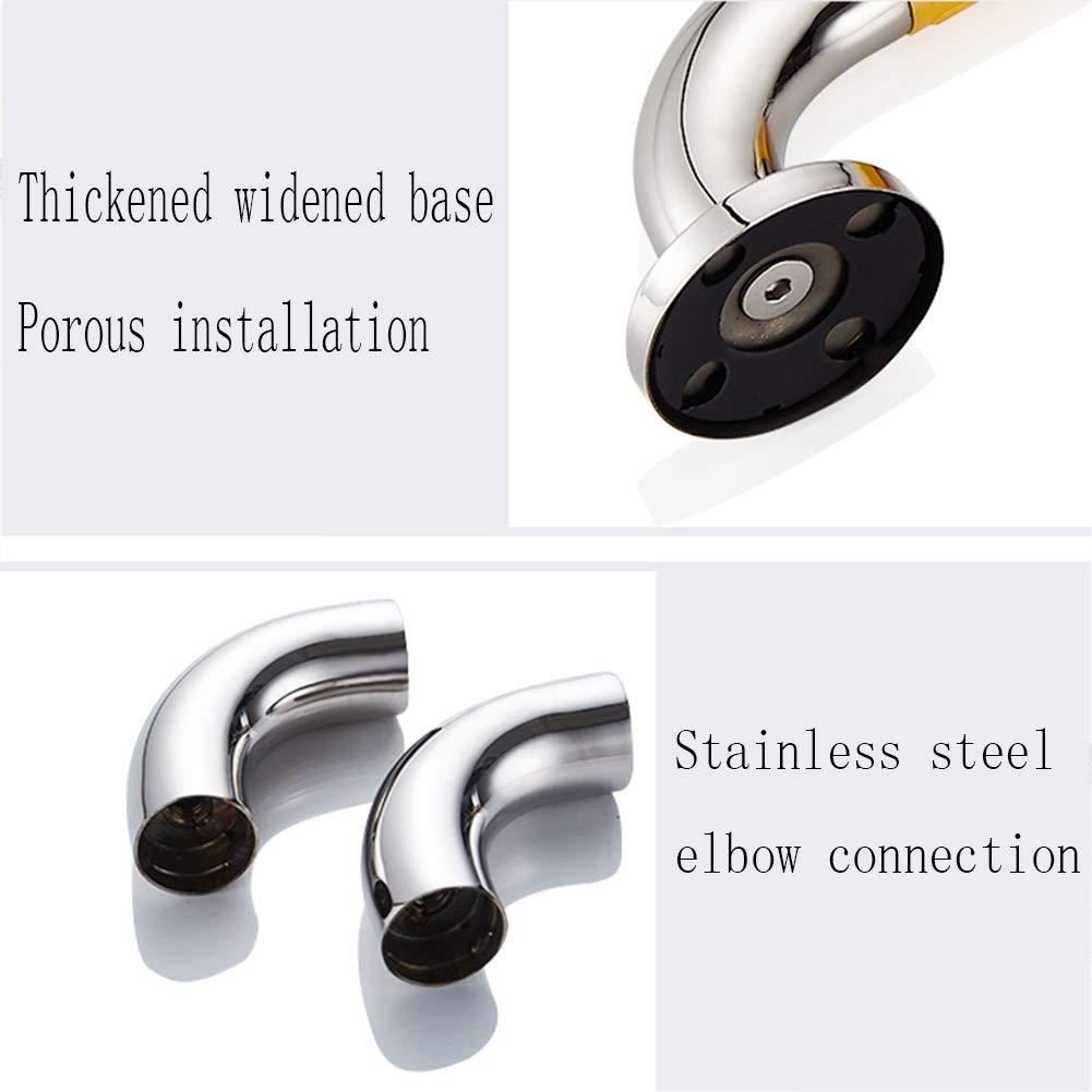 Barra antiscivolo impermeabile per bagno, 480 mm, in acciaio inox, con base ispessita per una maggiore stabilità, supporto ideale per anziani e disabili.