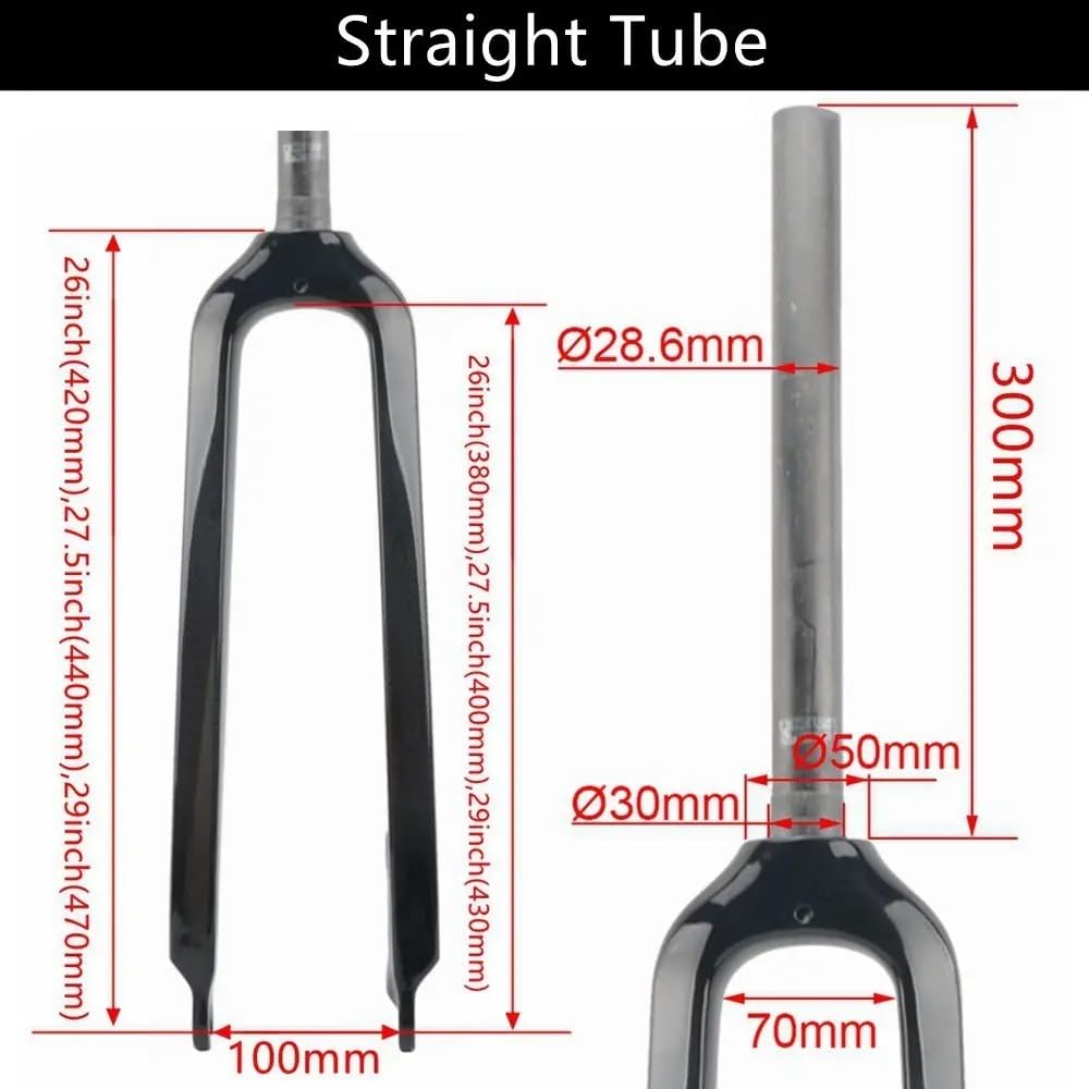 Forcella Mtb 1 Pcs In Fibra di Carbonio Forcella Dura Della Bici Mountain Forcella Anteriore 26er 27.5er 29er Freno A Disco Della Bicicletta MTB Accessorie Assale Anteriore 9mm Forcelle Rigide Mtb ( C