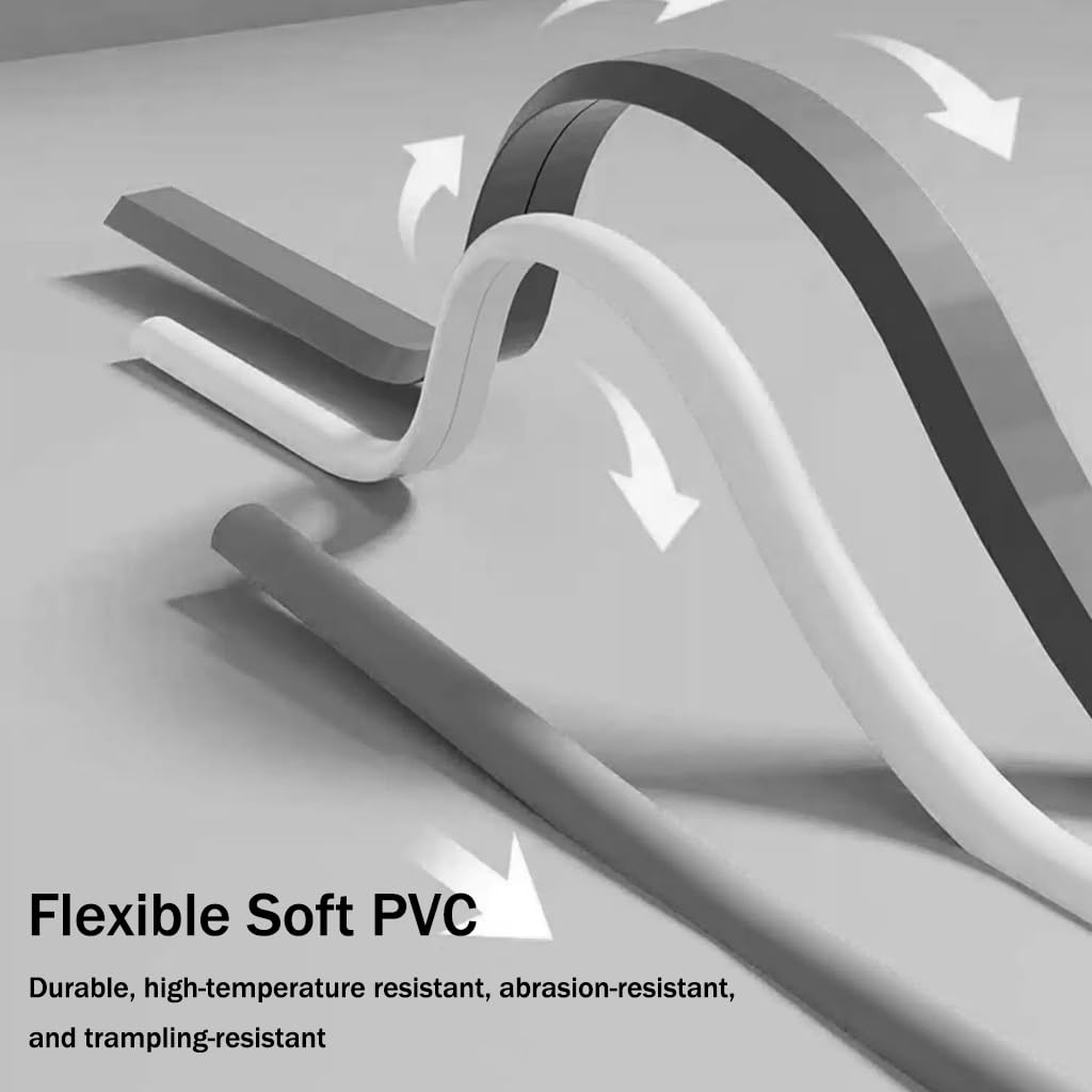 Cubrecables Trapezoidal Flexible De PVC Blando, Escondecables Autoadhesivo Fácil De Cortar, Fácil De Desenrollar/Evita Riesgos De Tropiezos(Negro,10M)