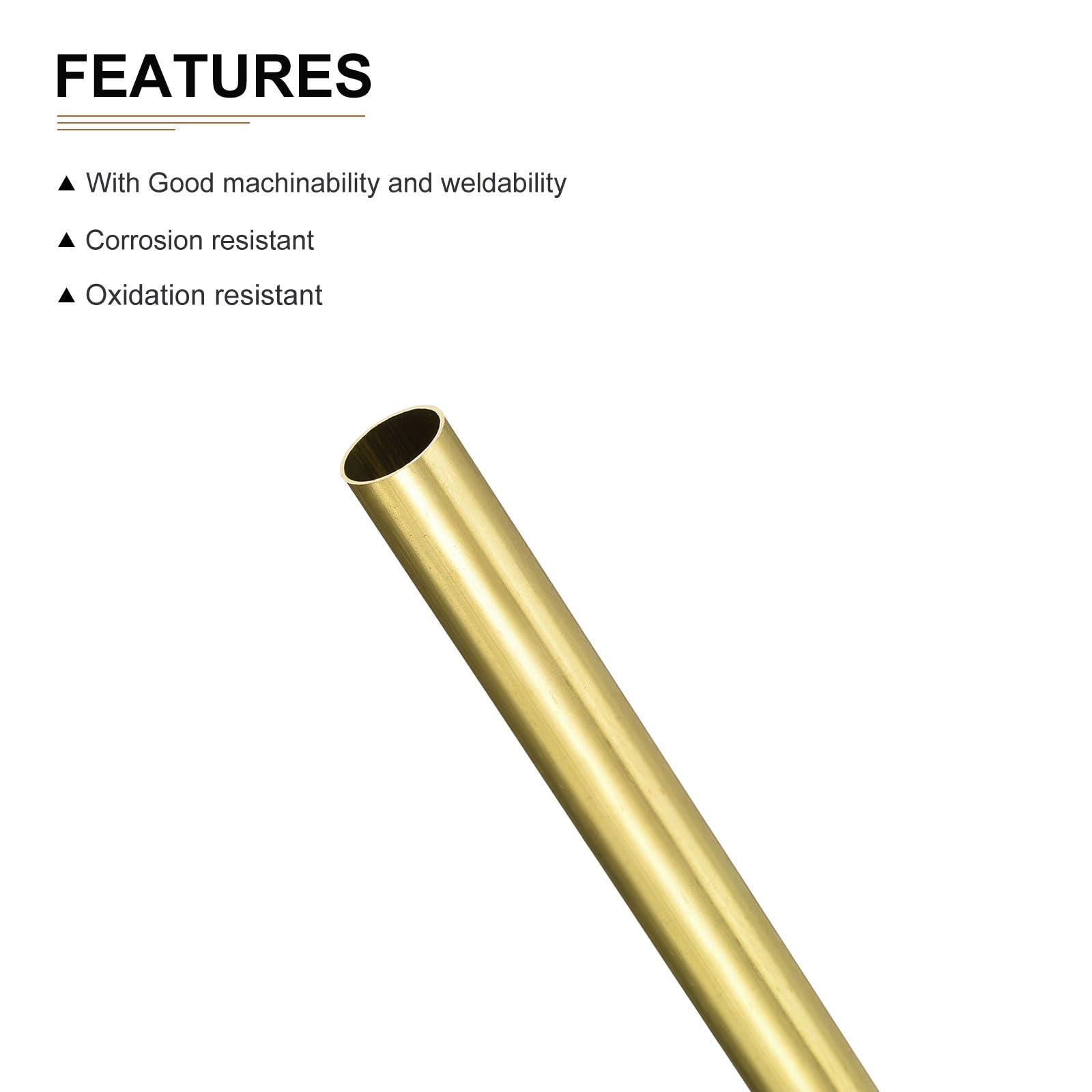 DTGN 8mm x 0.3mm x 300mm(ODxMur TxL) Laiton Tube - 4Paquet - Bien pour Machines Équipement DIY Décoratif Cadre - Ronde Métal Tuyau
