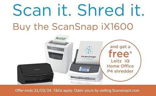 Dokumentenscanner ScanSnap iX1600 in Schwarz mit 5 GHz WLAN
