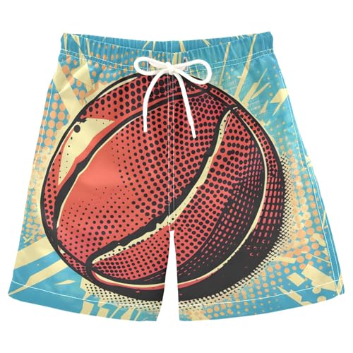 A Basketball Boys Swim Trunks, Quick Dry Toddler Beach Shorts Boy Swimwear Bathing Suit